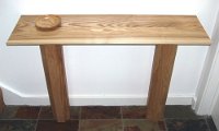 SOLID ASH CONSOLE TABLE WITH OFFCUT BOWL
