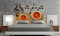 MUSIC THEMED HEADBOARD